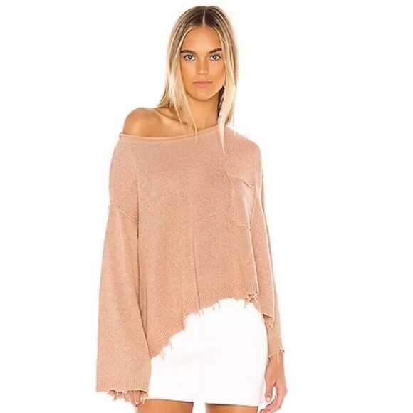 Free People Prism Sweater in Peach Oversized Relaxed‎ Size XS - Picture 1 of 8